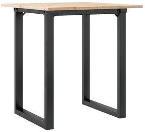 3282670 vidaXL Трапезна маса О-образна рамка 60x60x75 см бор масив и стомана