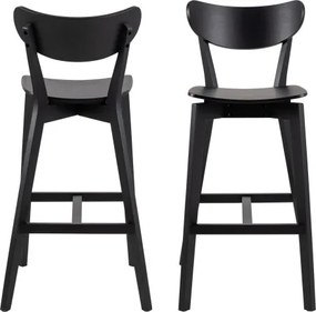 РОКСИ Черен - ДЪРВЕН ХОКЕР БАР СТОЛ ЗА КУХНЯ ХОЛ РЕСТОРАНТ РЕТРО