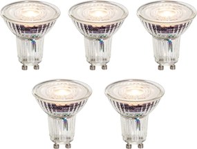 Комплект от 5 GU10 50mm димируеми LED крушки прозрачни 4.9W 430 lm 2700K