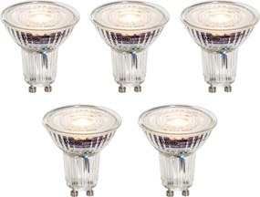 Комплект от 5 GU10 50мм димируеми прозрачни LED крушки 4.9W 430 lm 2700K