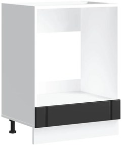 853758 vidaXL Шкаф за фурна, Lucca, черен, инженерно дърво