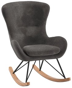 Сив люлеещ се детски стол от плат букле ROCKY – Vipack