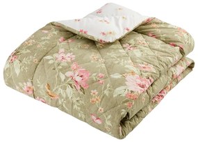Зелено капитонирано покривало за легло 200x200 cm Penelope Floral – Catherine Lansfield