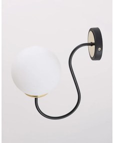 Черна и бяла стенна лампа ø 15 cm Oslo – Squid Lighting