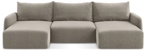 Бежов разтегателен ъглов диван с място за съхранение Kalena – Makamii