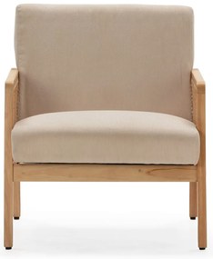 Бежов велурен фотьойл Debra – Marckeric