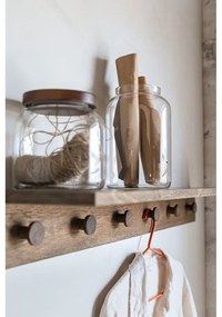 Кафява стенна закачалка от масивен дъб с рафт 90 cm Showcase – Mette Ditmer Denmark