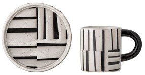 Черно-бяла глинена чаша 300 ml Frankie – Bloomingville