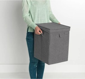 Кутия за пране Brabantia Stackable 1000828, 35 л, Преден отвор, Широк капак, Сгъваема, Черен