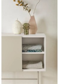 Нисък скрин с плъзгащи се врати в светлосиво и кремаво 140x91 cm Nube - Teulat