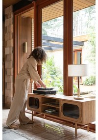 Бамбукова маса за телевизор в естествен цвят 150x55x40 cm Caroun – Dutchbone