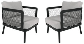 Сиво метално градинско кресло Edinburgh Duo – Rojaplast