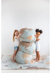 Син/бежов детски пуф World Map – Lorena Canals