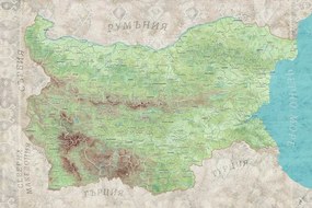 Фототапет Карта на България – Винтидж стил