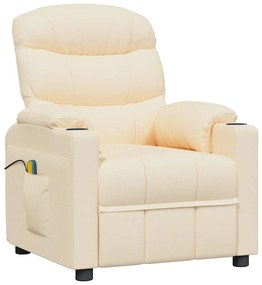 348091 vidaXL Масажен стол, кремав, текстил