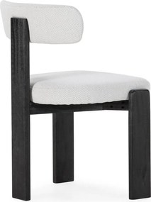 Черни/светлосиви тапицирани трапезни столове в комплект 2 бр. Nadia – MOME