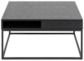 Черна масичка за кафе с ясенов плот 80x80 cm Willford – Actona