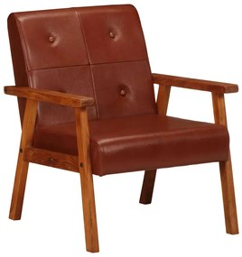 247641 vidaXL Фотьойл, кафяв, естествена кожа