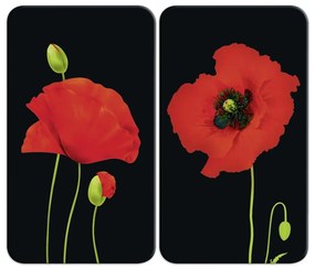 Капаци за печка в комплект от 2 броя от закалено стъкло 52x30 cm Poppy - Maximex