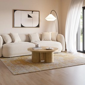 Кръгла масичка за кафе от декор от дъб в естествен цвят ø 100 cm Arancha – MOME