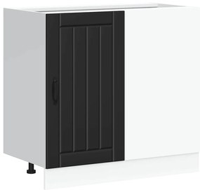 854309 vidaXL Кухненски шкаф "Lucca" Черен, инженерно дърво