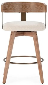 Кремави/в естествен цвят тапицирани бар столове в комплект с подлакътници 2 бр. Ilia – MOME