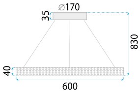 Пендел LED APP1511-CP CHROM