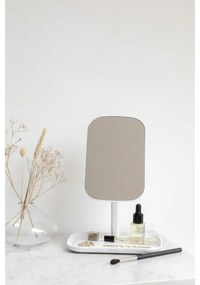 Огледало с поставка за принадлежности Brabantia ReNew 1004185, 28.3х20х12.6 см, Неплъзгаща се основа, 360° регулиране, Бял