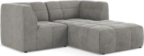 Сив кадифен ъглов диван (десен ъгъл) Aloha – Makamii