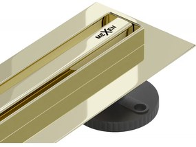 Mexen Flat 360° Slim отвод линейни ротационен 90 см, златен - 1541090