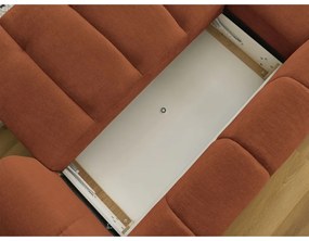 Сгъваем/с място за съхранение ъглов диван в тухлен цвят (ляв ъгъл) Fuji – Bobochic Paris