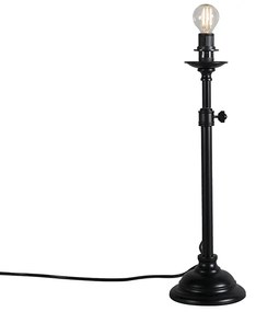 Класическа настолна лампа черна регулируема без абажур - Accia