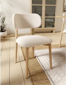 АЛMО Бежово (тъкан Апия 453)/рамка лакиран дъб - ДЪРВЕН СТОЛ ЗА ДНЕВНА, ТРАПЕЗАРИЯ, КУХНЯ РЕТРО