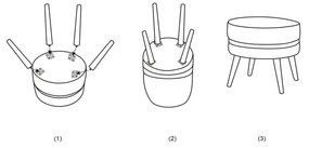 Табуретка от кремаво кадифе Paris - Mauro Ferretti
