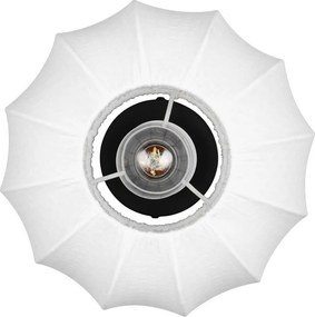 Бяло метално осветително тяло за таван с текстилен абажур ø 25 cm Madleine – Reality