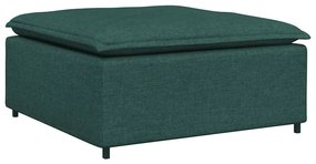 4104481 vidaXL Модулен диван с табуретка, тъмнозелен, 100x100x48 см