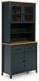 Тъмносиня витрина от масивен бор 90x180 cm Miranda – Marckeric