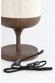 Тъмнокафява настолна лампа с текстилен абажур (височина 50 cm) Dania – Light &amp; Living