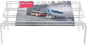 Комплект от 2 бели стойки за обувки от неръждаема стомана Cipok - Metaltex