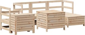 3250528 vidaXL Градински комплект диван от 7 части, масивно дърво бор