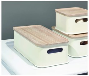 Бяла кутия за съхранение с капак, изработена от пауловния Дърво с дръжки, 21,3 x 43 cm Eco - iDesign