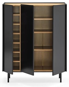 Черен висок скрин от декор от дъб 95x120 cm Arista – Teulat