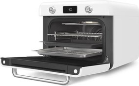 Мини фурна с комбинирана пара Smeg COF01WHEU, 1800 W, 10 функции, LCD дисплей, 40-230C, Бяла