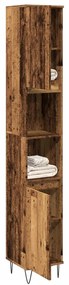 857199 vidaXL Шкаф за баня, старо дърво, 30x30x190 см, инженерно дърво