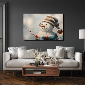 Картина на платно Коледна – Радостен снежен човек