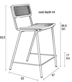Черни/естествени бар столове в комплект от 2 броя 93,5 cm Jort - Zuiver