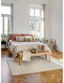 Бежово двойно легло 140x200 cm тапицирано с място за съхранение с включена подматрачна рамка Lotte – Meise Möbel