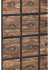 Метален скрин в черен и кафяв цвят 60,5x92x33,5 cm Matteo – Bloomingville