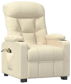 3093476 vidaXL Изправящ масажен стол, кремав, текстил