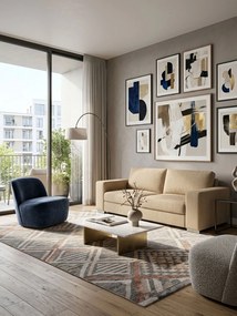 Диван Fantasy двуместен-145φ 90β εκ.-Sand